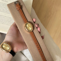 Oval Dial Watch Leather