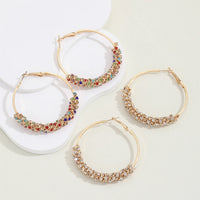 Zircon Stone Hoop Earrings Wedding