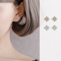 Eight-Point Star Zircon Earrings