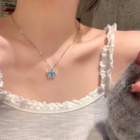 Shiny Zircon Bilayer Choker Clavicle