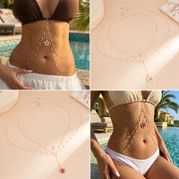 Pearl Flower Layered Waist Chain