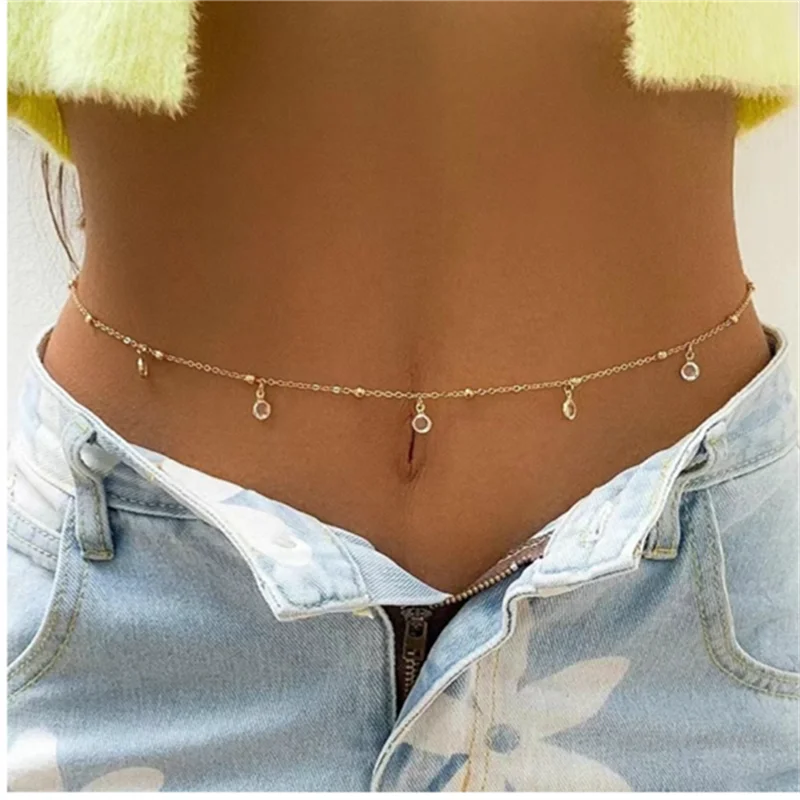 Rhinestone Crystal Tassel Waist Chain