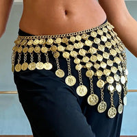 Gold Coin Tassel Waist Chain
