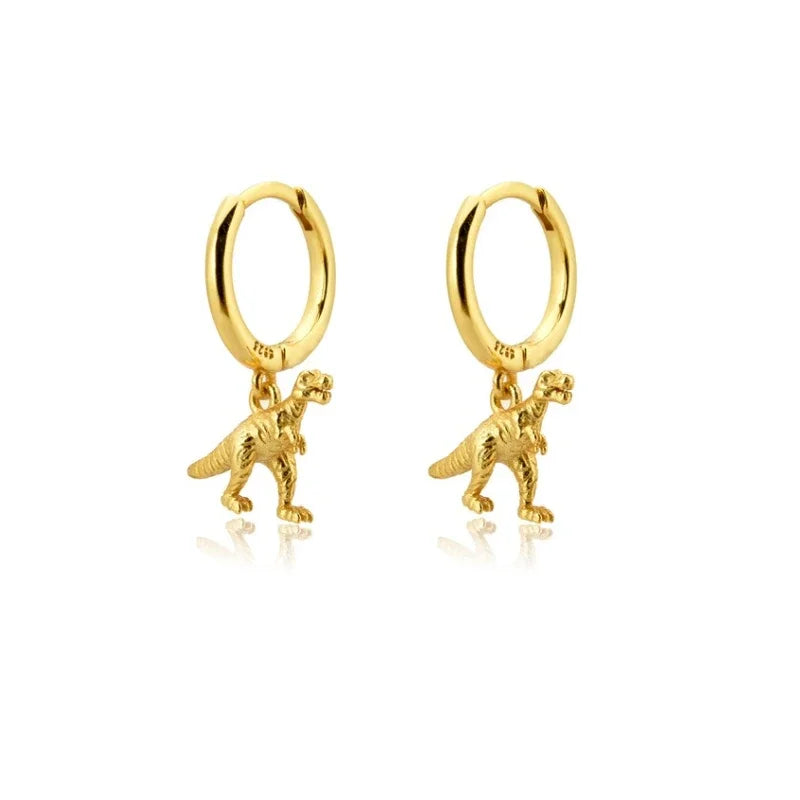 Dinosaur Pendant Pendiente Drop Earring Animal Piercing Ohrringe Jewelry 2025 Rock Punk Chic Jewels