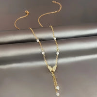 Butterfly Tassel Pendant Necklace Birthday