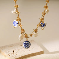 EILIECK 316L Stainless Steel Ocean Style Shell Conch Starfish Drop Necklace For Women New Summer Beach Handmade Jewelry Gift