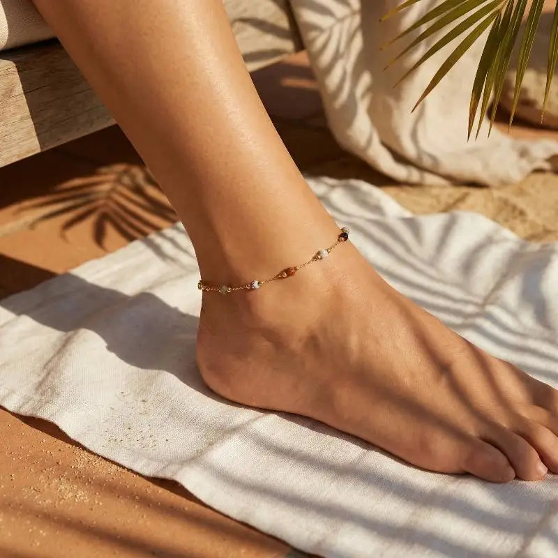 Natural Stone Bead Anklet