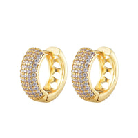 Luxury AAAA Zirconia Round Huggie Hoop Earrings For Women Geometric Ear Buckle Wedding Engagement Party Trendy Classic Jewelry