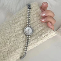 Pearl Studded Strap Watch Luxury
