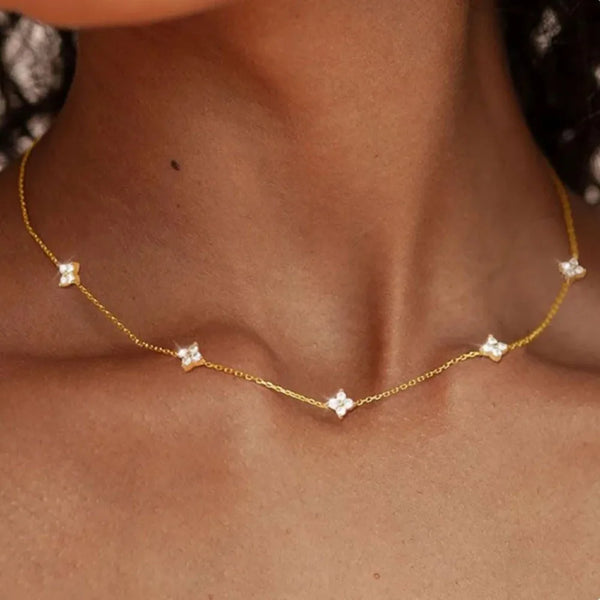 Leaf Flower Zircon Chain Luxury