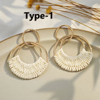 Raffia Boho Hoops