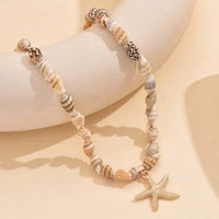 Seashell Starfish Pendant Choker Vacation