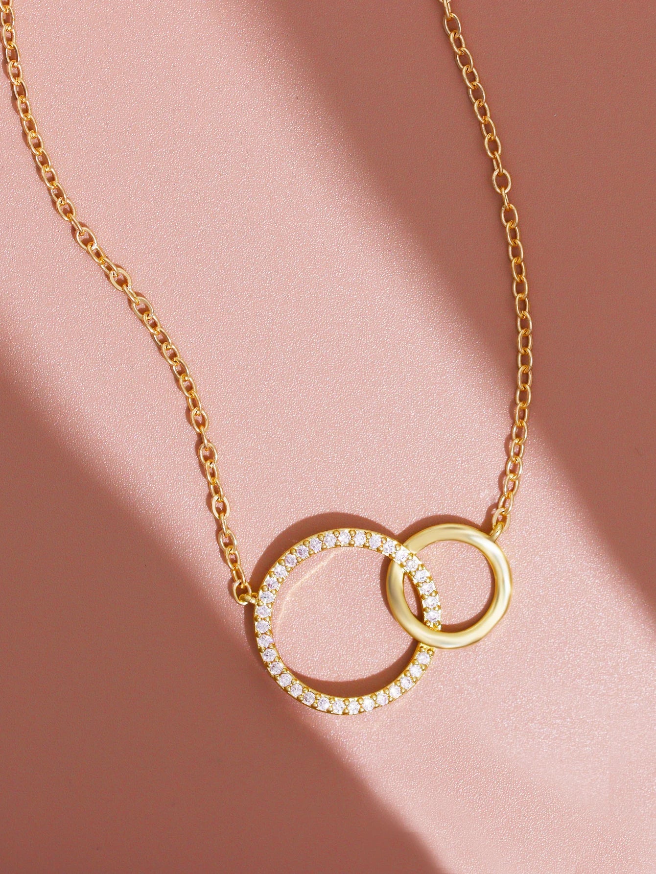 Double Circle Pendant Necklace