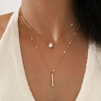 Star Charm Layered Necklace Neck