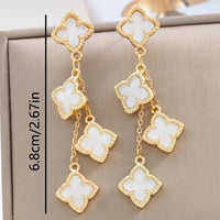 Shell Inlay Drop Earrings for