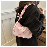 Pleated Handbags Armpit Bag Floral