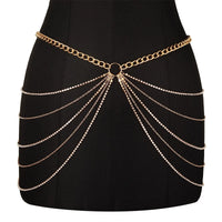 Layered Rhinestone Waist Chain