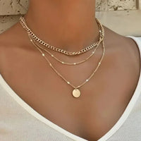 Star Charm Layered Necklace Neck