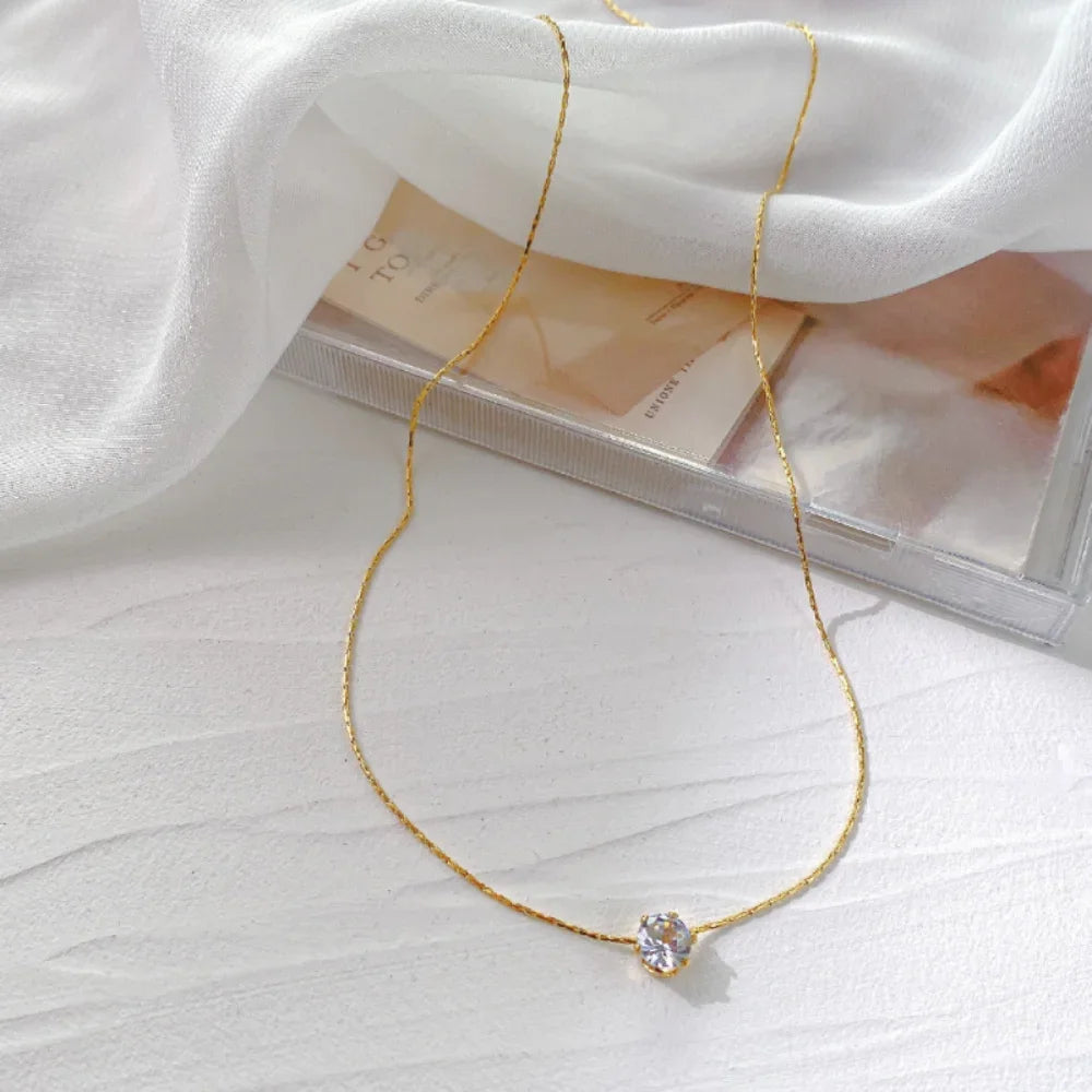 Dainty Zircon Pendant Necklace