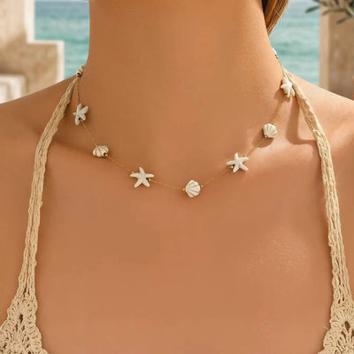 Stainless Steel Starfish Shell Necklace