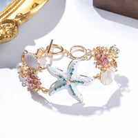 Starfish Shell Bracelet Crystal