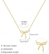 Gold Necklace for Women Bow Necklace Gold Silver Plated Necklace Cute Bow Pendant Choker Chain Necklaces for Women Jewelry Gift