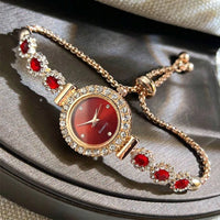 Rhinestone Watches Diamond Flowers Bracelet Quartz Wristwatch