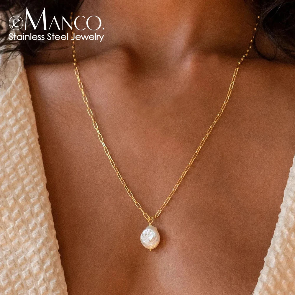 Gold Baroque Pearl Necklace