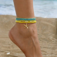 Starfish Beaded Anklet Set