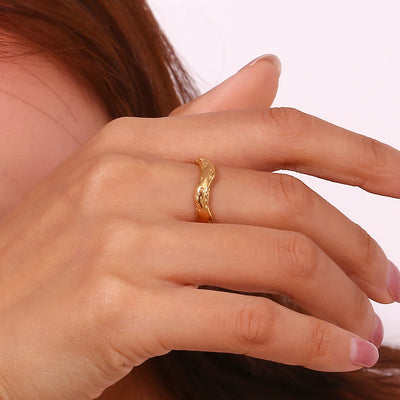 Gold Molten Ring
