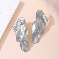 Gold Heart Oval Earrings