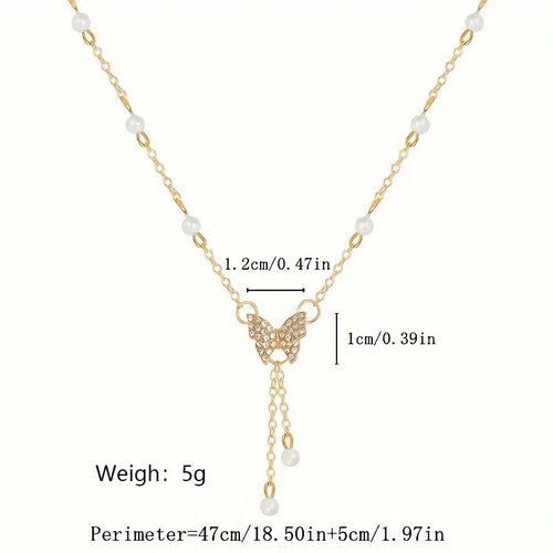 Butterfly Tassel Pendant Necklace Birthday