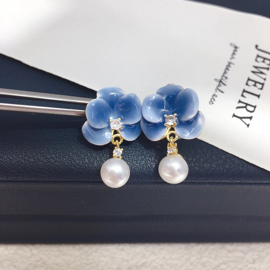 Freshwater Pearl Flower Earrings