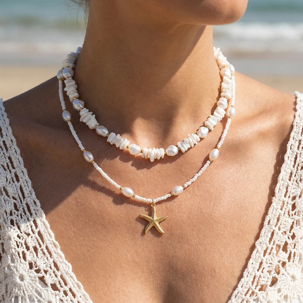 Baroque Pearl Starfish Necklace
