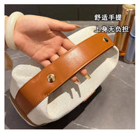 Double-layer hand-held bag, metal label cosmetic bag, retro canvas portable hand-held bag with a high-end feel for storage