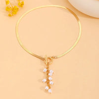 Tassel Flat Snake Bone Necklace Jewelry