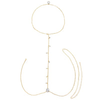 Sexy and fashionable water droplet pendant back chain nightclub party charm women's body chain