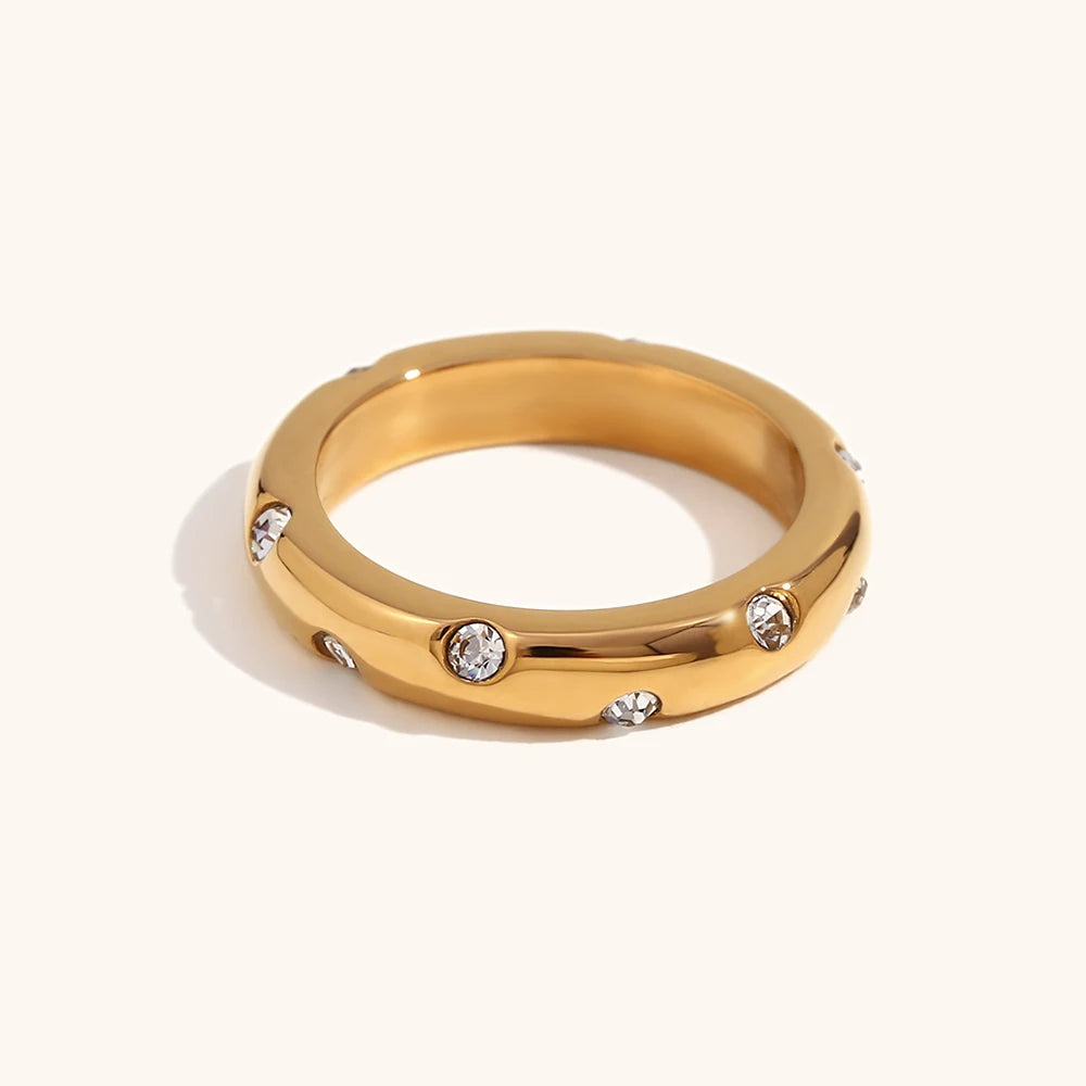 Gold Emerald Dot Ring