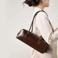 Vintage Long Shoulder Bag Women Shoulder Bag Luxury Cowhide Ladies Handbag Female Commuter Shopping Underarm Bag