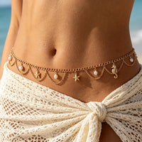 Sea Star Shell Pearl Waist Chain