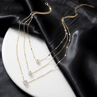 Star Charm Layered Necklace Neck