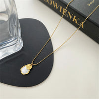 316L Stainless Steelss Irregular Natural Seashells Queen Geometric Pendant Charms Chain Necklace Fashion High Jewelry Party Gift