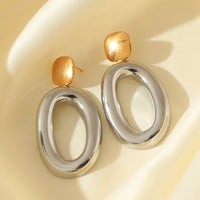 EILIECK  316L Stainless Steel Exaggerated Geometric Earrings Trendy Gold Color Dangle Earrings Charm Trendy Jewelry Women Gift