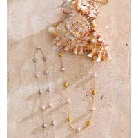 Faux Pearl Station Necklace