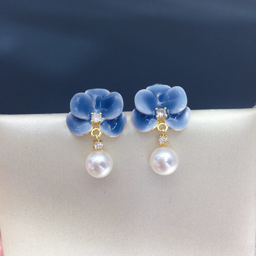 Freshwater Pearl Flower Earrings
