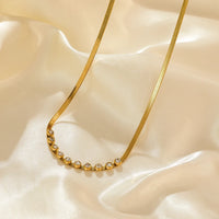 EILIECK 316L Stainless Steel Gold Color Zircon Necklace For Women Simple Style Chain Choker Fashion Wedding Necklaces Jewelry