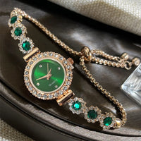 Rhinestone Watches Diamond Flowers Bracelet Quartz Wristwatch
