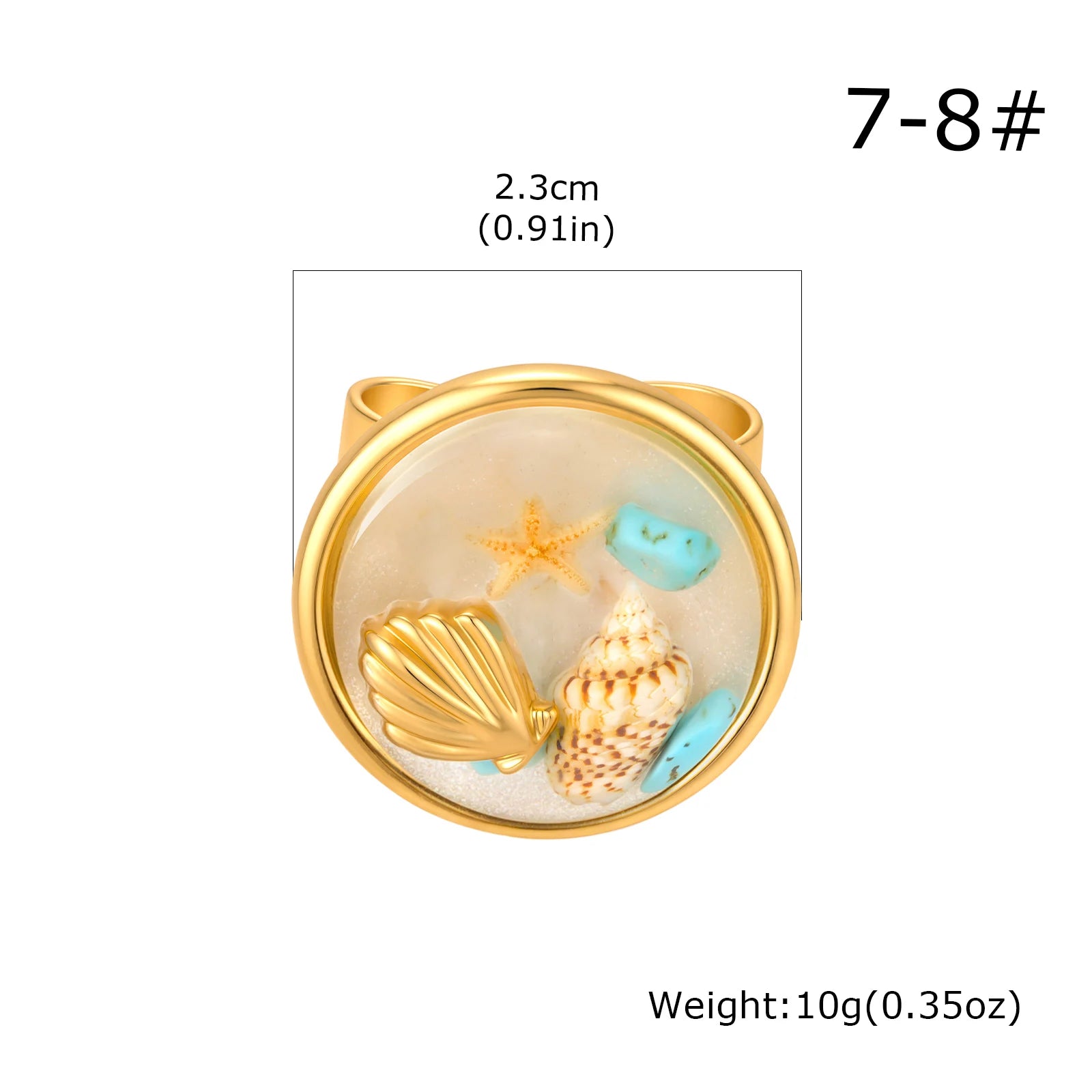 18K Gold-Plated Starfish Ring