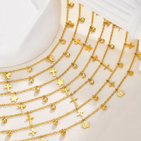 Cross & Star Charm Anklet