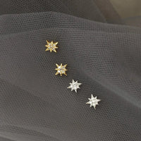 Eight-Point Star Zircon Earrings